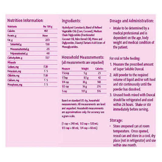 Duocal Nutricia High Calorie Super Soluble Powder - High-Calorie Support Supplement Powder